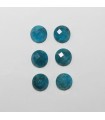 Apatite Cabochon Blue Round Faceted 8mm. (6 Stück) .- Ref. 1297CB
