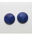 Par Lapis Lazuli Talla Cojín Briolette Doble Damero Redondo Facetado 12mm.-(2 Piezas).-Ref.512MG