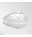 Cabochon in cristallo di rocca con inclusioni di gocce di pirite 34,5x19,5 mm.-(35,6ct).-Ref.804MG