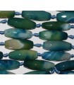 Canna sfaccettata in agata blu 38x14mm.-Filetto 40cm.-Ref.5324
