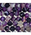 Purple Stripe Agate Faceted Round Beads 10mm.-Strand 40cm.-Item.5410