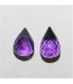 Amethyst Faceted Briolette Pear Cut 8x6mm. Approx.- 1 Pair - Ref.7875