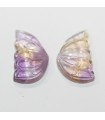 Pair Carved Butterfly Ametrine Cabochon 26x14mm.-Approx.- ( 2 Pieces ).-Ref.1014MG