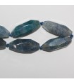 Blue Agate Faceted Barrel Beads 40x15mm.-15 Inches Strand.-Ref.8040