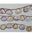 Ametrine Faceted Drop 13x16mm.Approx.-Strand 20cm.-Item.6228