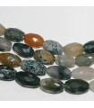 Moss Agate Faceted Barrel 18x11mm -Strand 40cm- Item. 1108