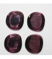Karton Cat Eye Granat Oval Facettiert Synthetisch 23x25mm .- (4 Stück) -Ref.7386