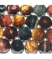 Tiger-Ox-Hawk Eye Faceted Round Beads 12mm. Strand 40cm.-Item.4448