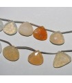 Fire Opal Faceted Drop 16mm.-Strand 20cm.-Item.7253