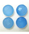 Lot de calcédoine bleue ronde à facettes 10 mm. (4 pièces) .- Réf: 030LO