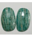 Amazonite Faceted Oval Cabochon 22x13mm. 1 Pair (18.6 ct.).- Item: 280PE