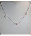 Silber Halskette und Barockperlen lang 88cm.-Ref. 7376