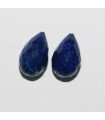 Lapis Lázuli Faceted Pear Drops ( 1 Pair ) 13x8mm.-Item.7865